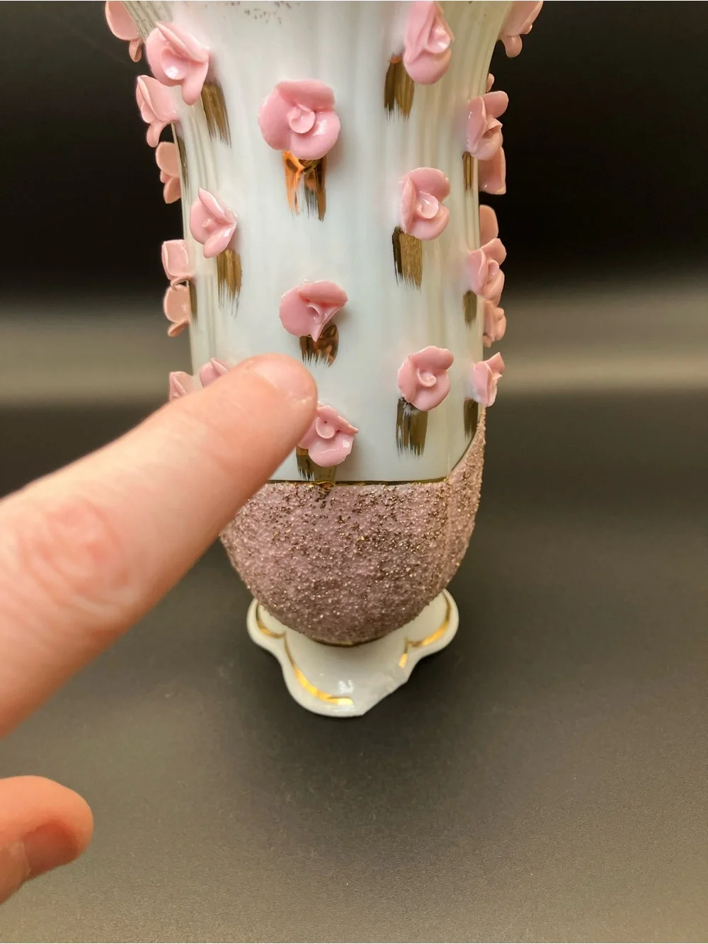 Vintage Pink Floral Accent Vase